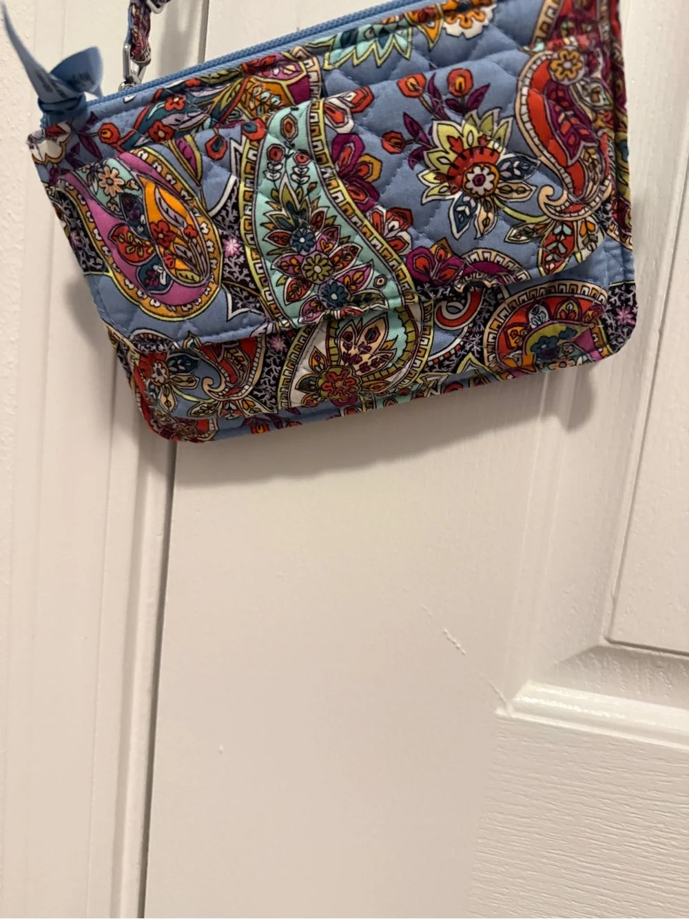 Vera Bradley Quilted Paisley Wristlet - Light Blue Multicolor